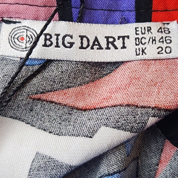 Women's Button Blouse Xlarge Artsy Pop Funky Geometric Festival Concert - Picture 13 of 14